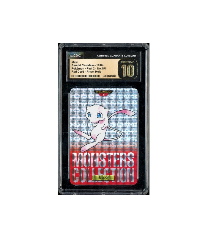 Pokemon Mew Prism Holo Cardass 1996 #151 CGC Pristine 10, Ophalen of Verzenden, Zo goed als nieuw, Losse kaart, Foil