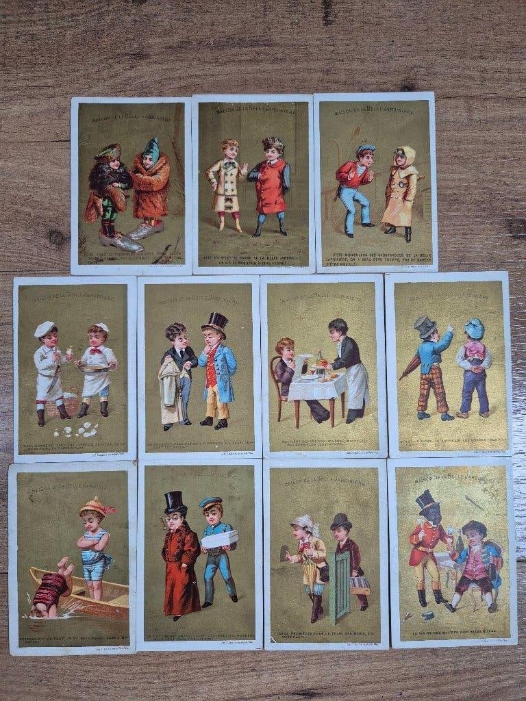Oude Chromos - A La Belle Jardinier - Les enfant (1890), Verzamelen, Ophalen of Verzenden, Voor 1920, Ongelopen, Frankrijk
