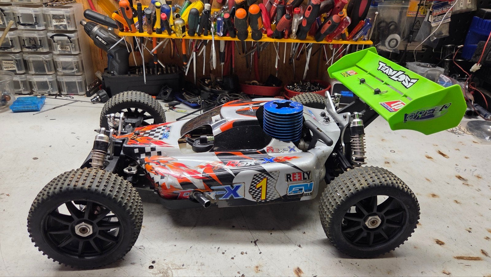 te koop mooie reely rex, Gebruikt, Ophalen of Verzenden, Schaal 1:8, Nitro