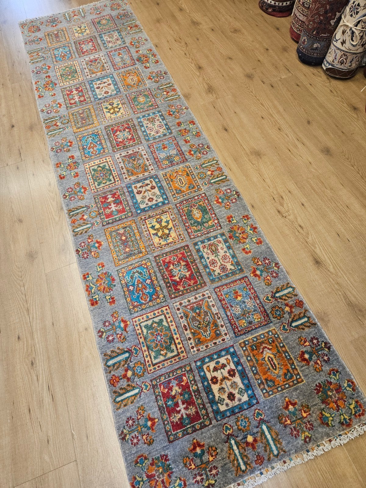 Handgeknoopt oosters tapijt loper kazak 298x77, Info@SlatsAntiek.nl, Crème, Perzisch, Vof Slats Antiek