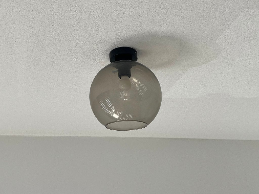 Smoke Glazen Lampen – Hanglamp 3-lichts + Plafondlamp, Ophalen, Zo goed als nieuw, Glas, E27 (groot)