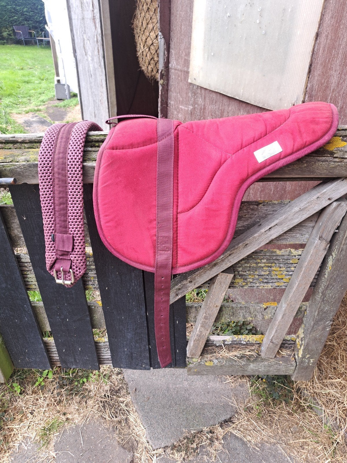 Rode barebackpad met bijpassende singel pony/cob, Dieren en Toebehoren, Ophalen of Verzenden, Singel, Pony
