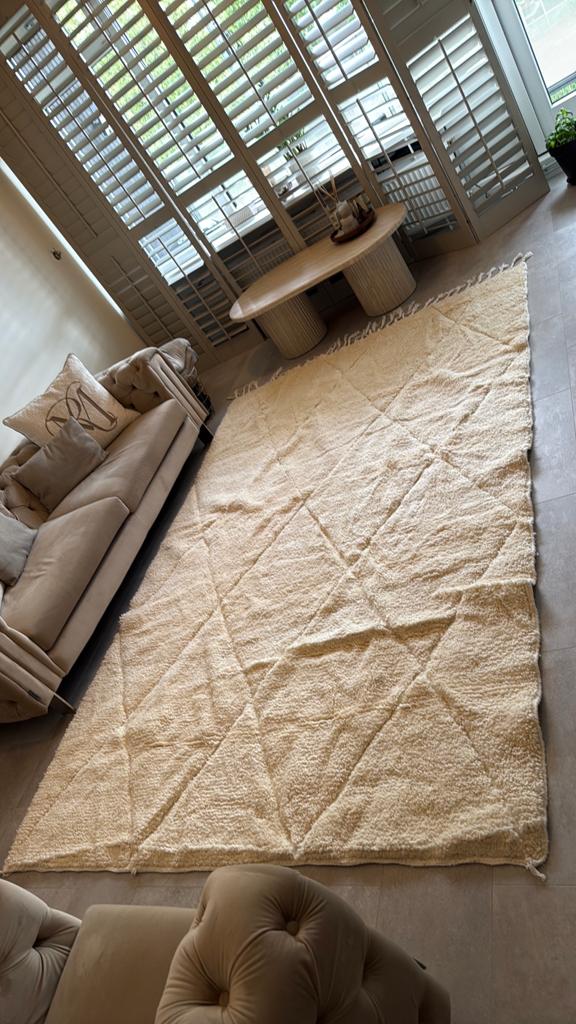 Marokkaanse geknoopte berber tapijt NIEUW!!, Ophalen of Verzenden, 200 cm of meer, Crème, Rechthoekig