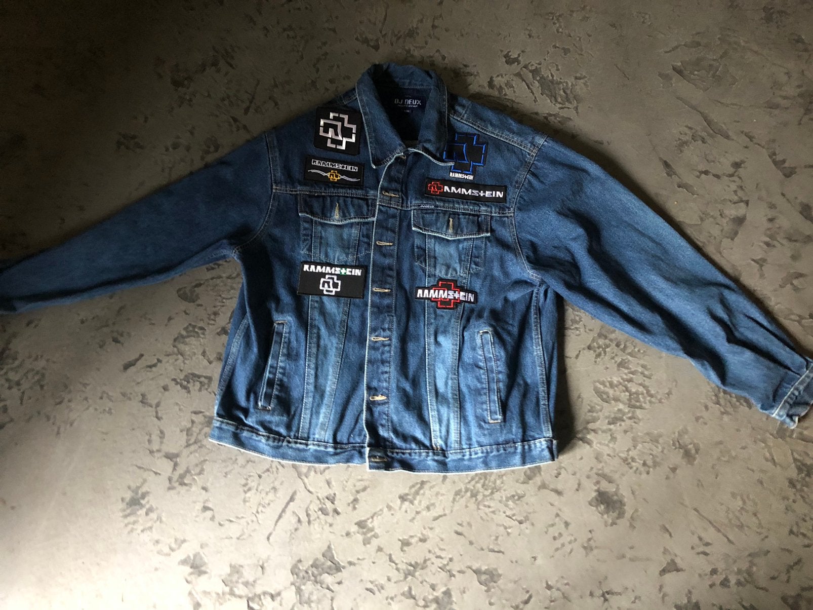 Rammstein denim( battle) jack blauw XXL, Ophalen, Zo goed als nieuw, Kleding