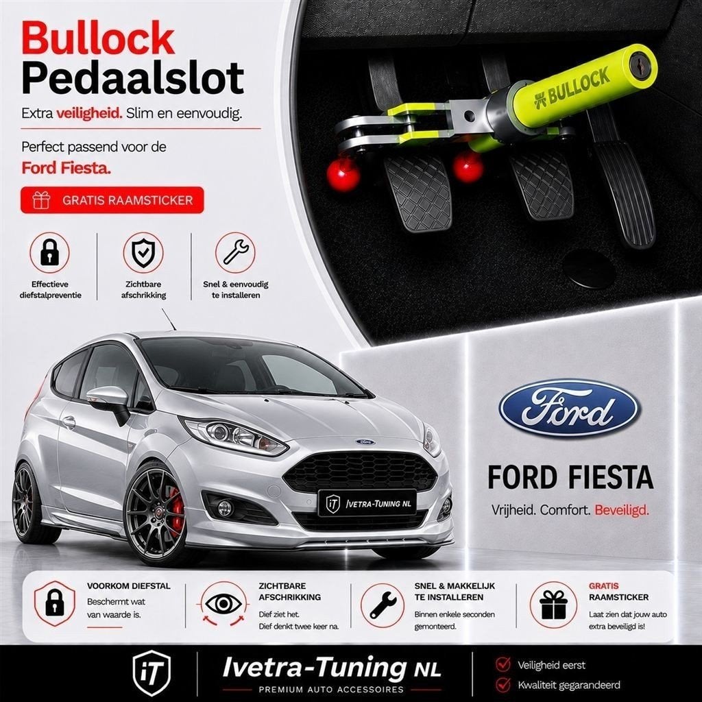 Pedaalslot Ford Fiesta | Beveiliging Ford Fiesta, Ophalen of Verzenden, Info@ivetra-tuning.nl | www.ivetra-tuning.nl, Ivetra-Tuning NL