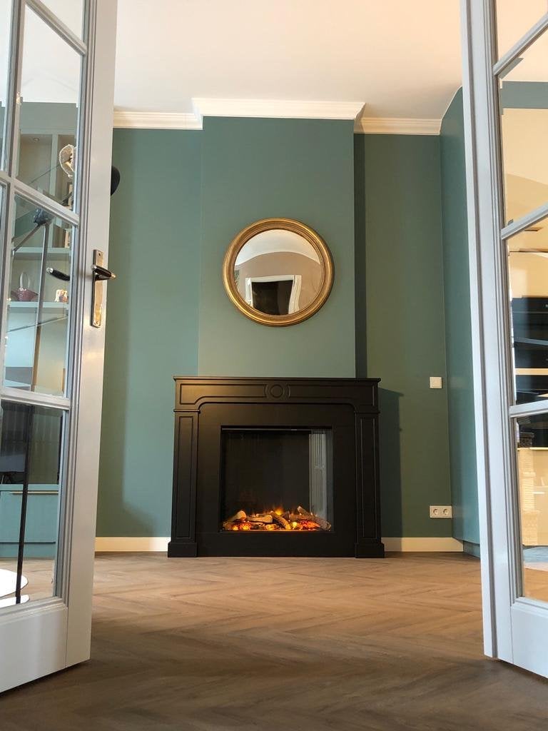 Gouden spiegels, schouwspiegel, boogspiegel antieke stijl, Ophalen of Verzenden, Zo goed als nieuw, Info@laurierdesign.nl, 75 tot 100 cm