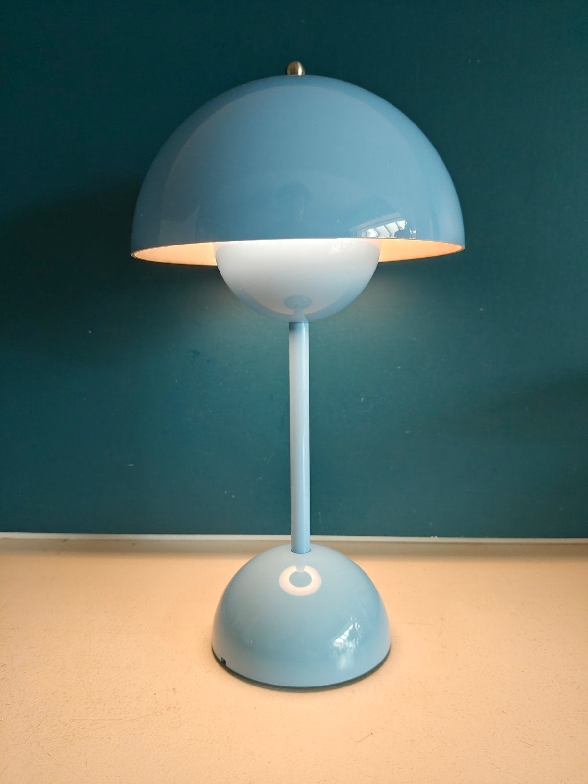 Verner Panton &Tradition VP9 flowerpot lamp nachtlampje, Blauw, Oplaadbaar, Ophalen of Verzenden, Zo goed als nieuw