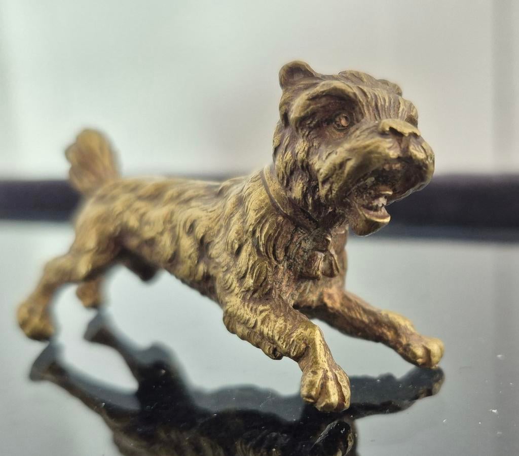 Messing beeldje van een hond, Ophalen