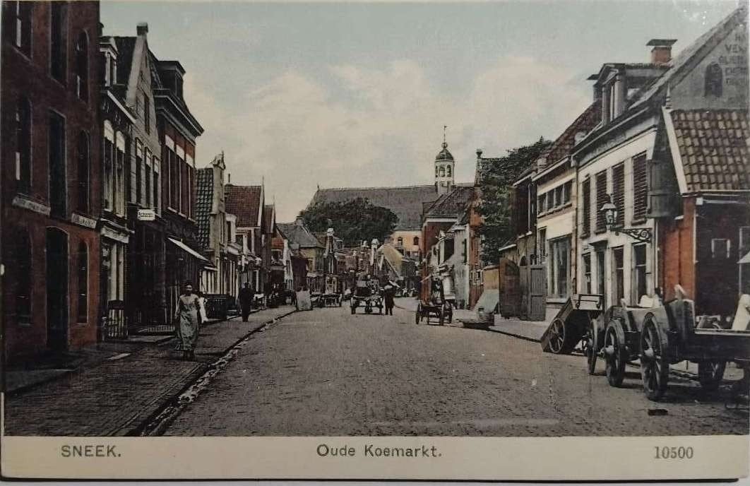 Oude Koemarkt Sneek Friesland – Uitg. Nauta Velsen, Ophalen of Verzenden, Voor 1920, Ongelopen, Friesland