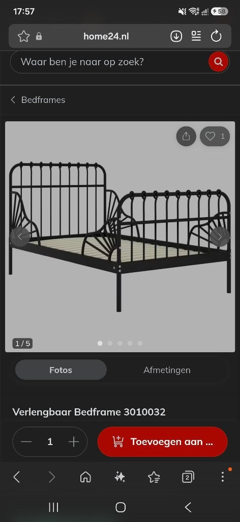 Mooi Kinderbed, Ophalen, 70 tot 85 cm, Zo goed als nieuw, Lattenbodem