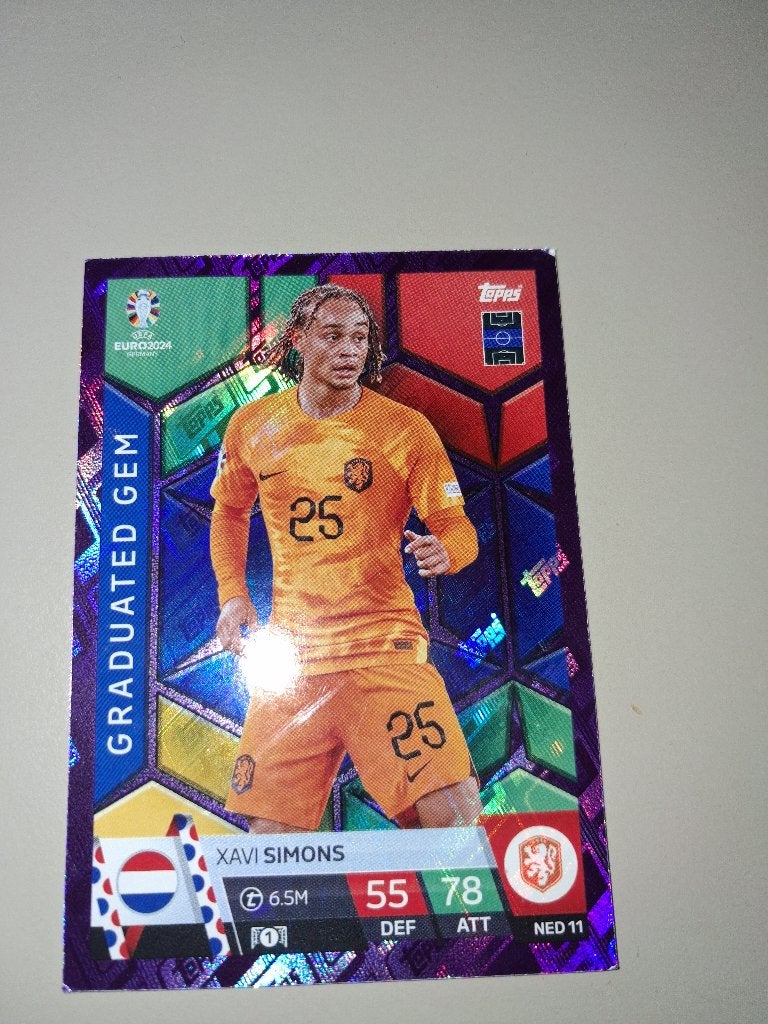 Topps Voetbalkaart EK 2024 Xavi Simons, Verzamelen, Verzenden, Zo goed als nieuw, Buitenlandse clubs, Poster, Plaatje of Sticker
