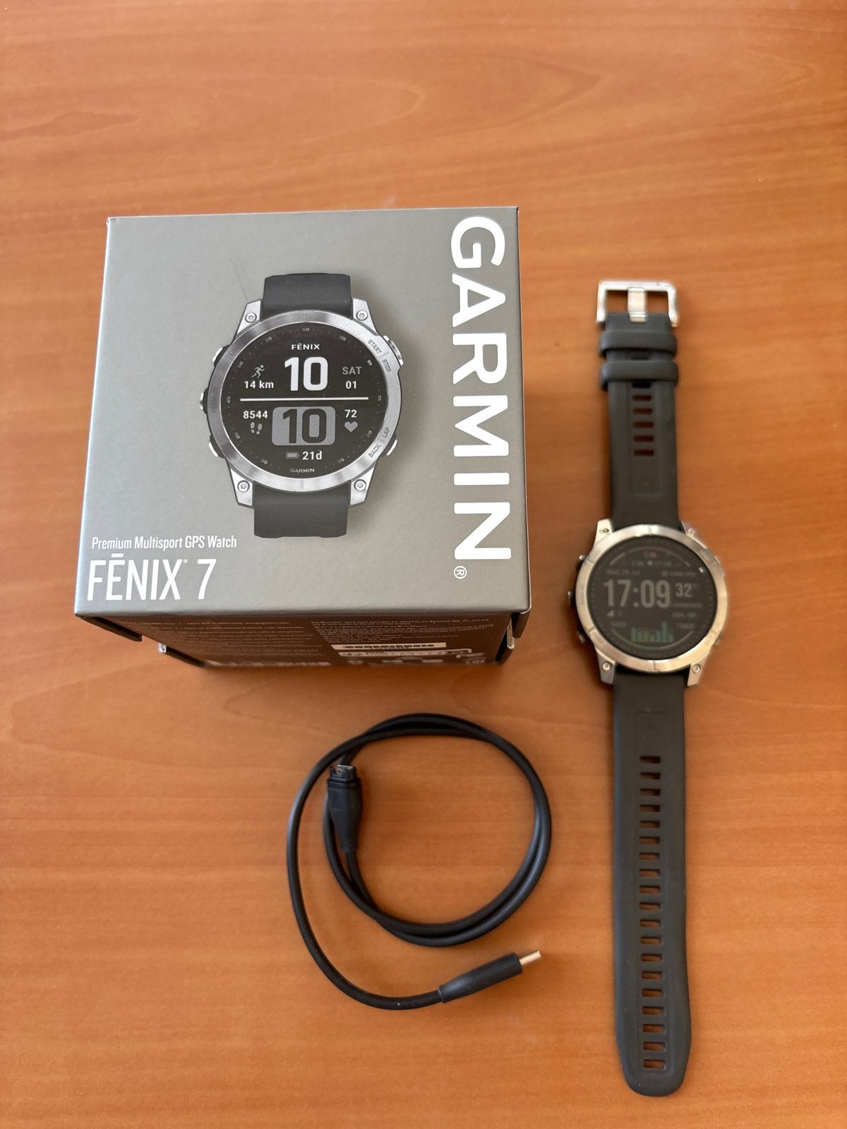 Garmin Fenix 7 Premium Multisport GPS Horloge, Zwart, Ophalen of Verzenden, Waterdicht, Afstand