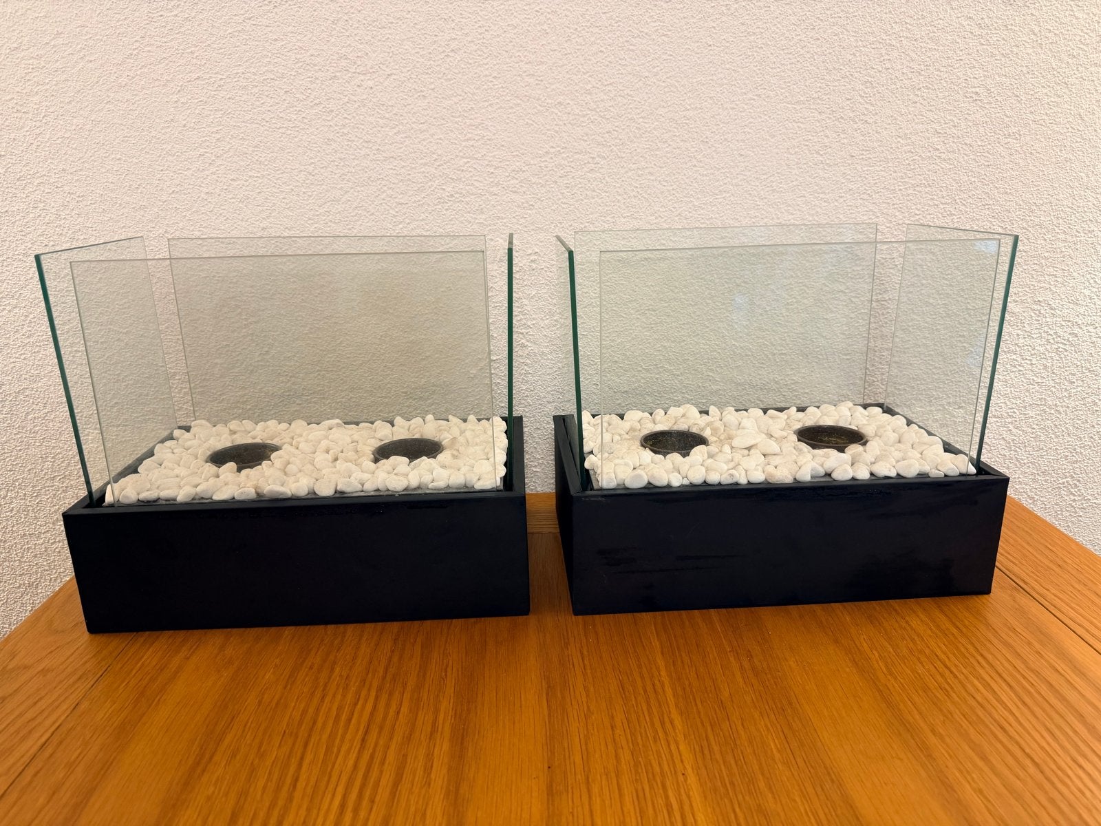 Set van 2 Bio Ethanol Tafelhaarden - Modern & Sfeervol, Ophalen, Zwart, Zo goed als nieuw, Modern