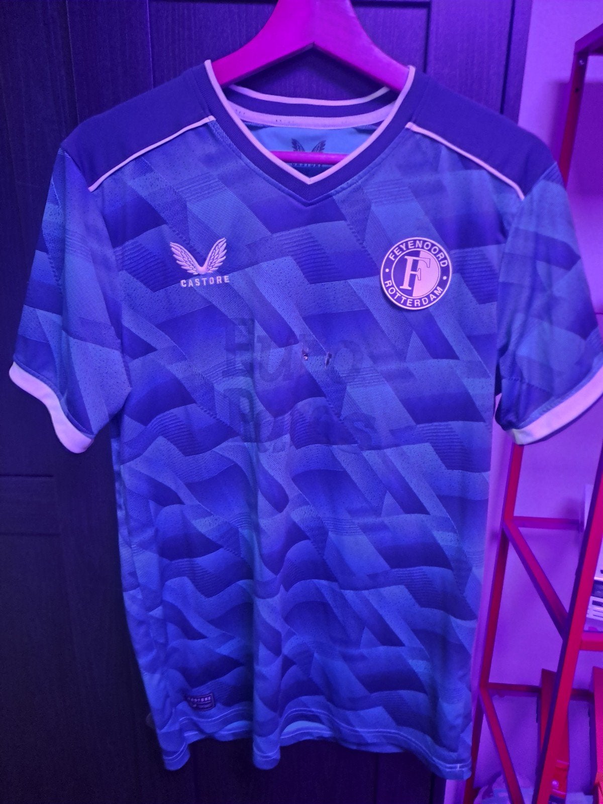 feyenoord shirt L, Maat 52/54 (L), Blauw, Ophalen of Verzenden, Voetbal