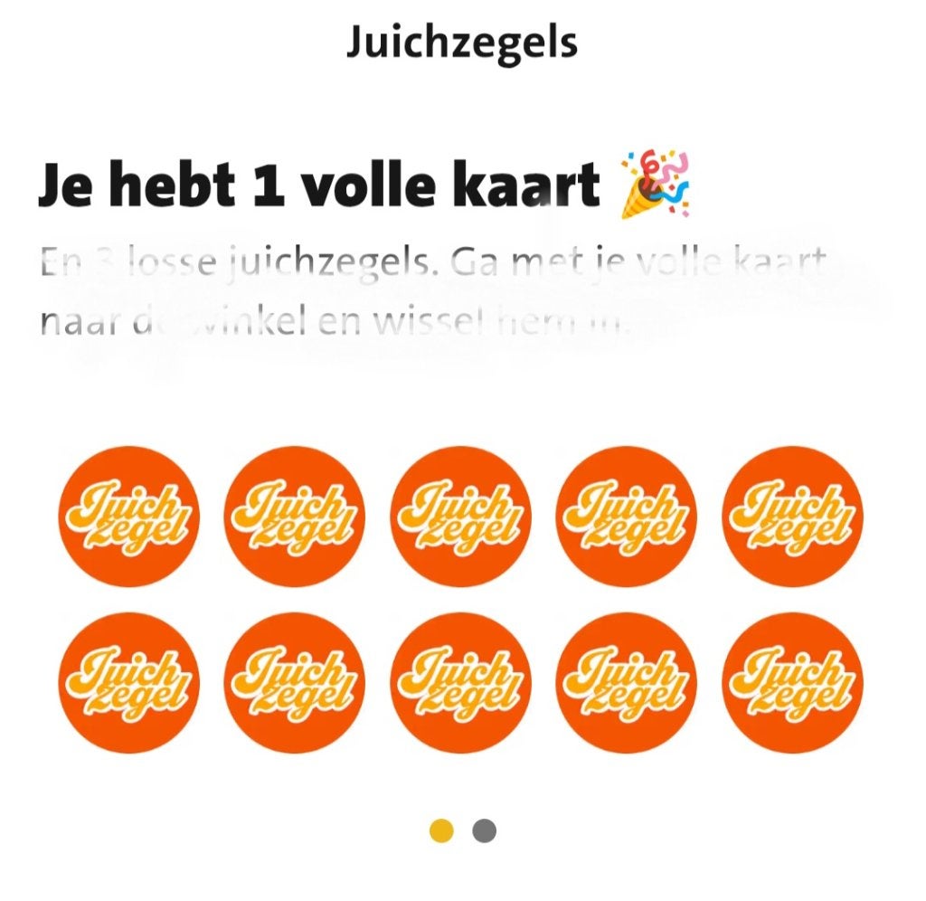 JUMBO JUICH ZEGELS VOOR JUICHJACK volle kaart digitaal, Jumbo, Ophalen of Verzenden