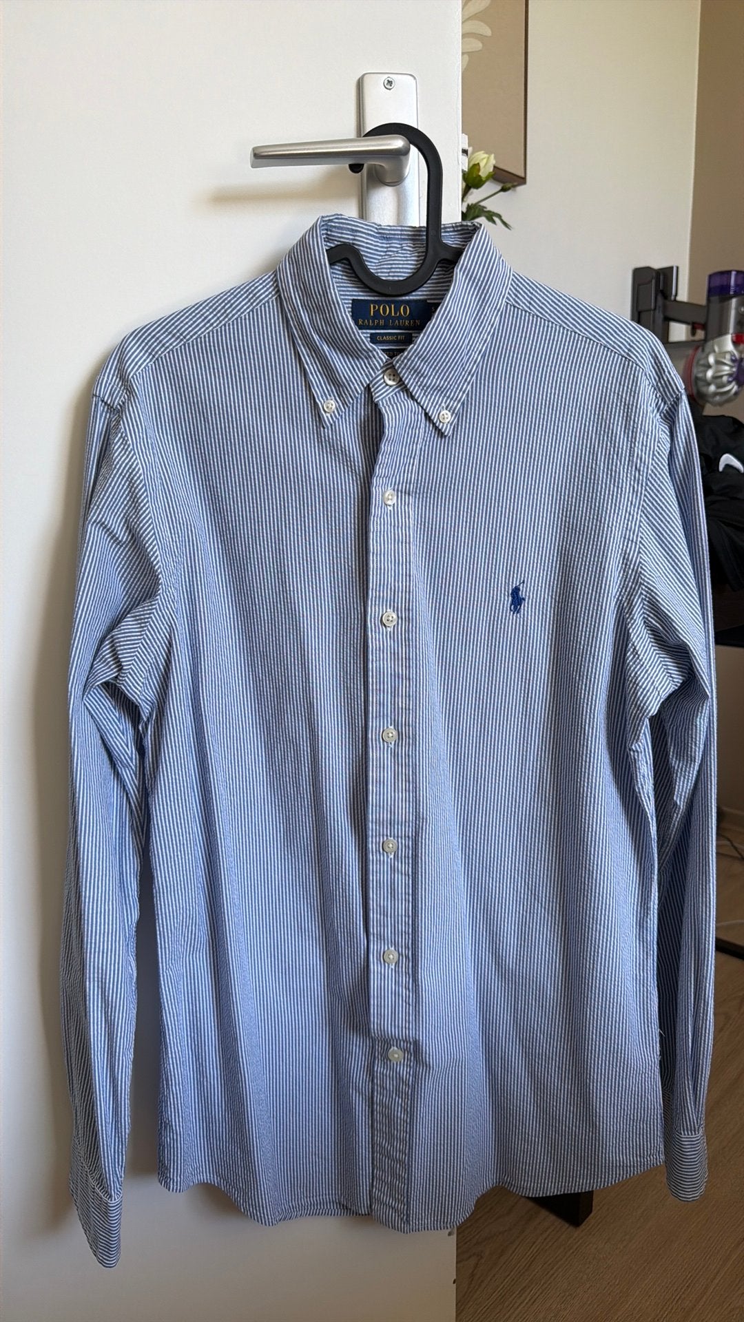 Polo Ralph Lauren gestreept overhemd maat S, Ophalen, Zo goed als nieuw, Blauw, Halswijdte 38 (S) of kleiner