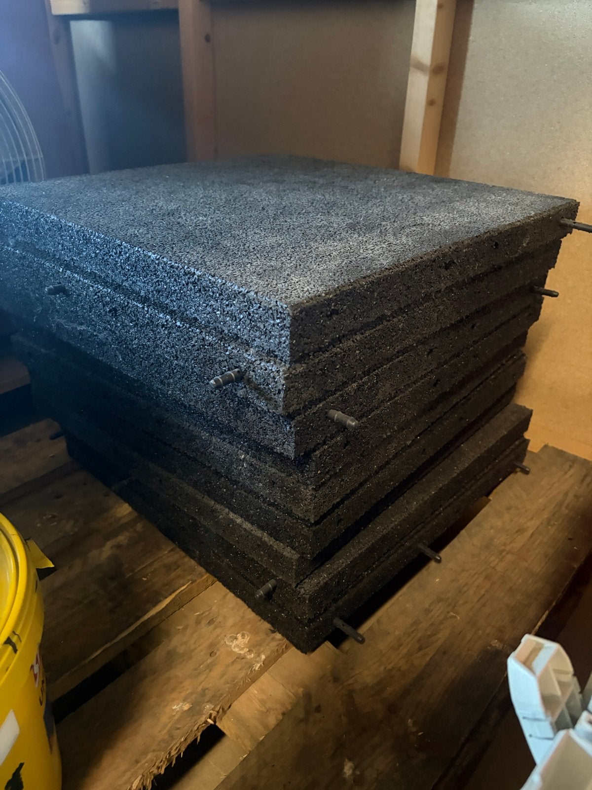 9 rubberen tegels 50x50x4.5 cm, Doe-het-zelf en Verbouw, Tegels, Ophalen, Zo goed als nieuw, Minder dan 5 m², Vloertegels