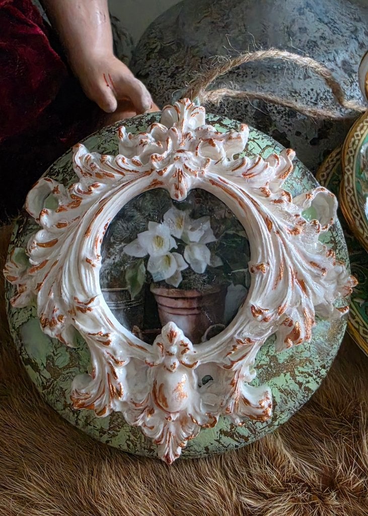 Handgemaakte kerstmedaillon – shabby chic, Verzenden, Nieuw