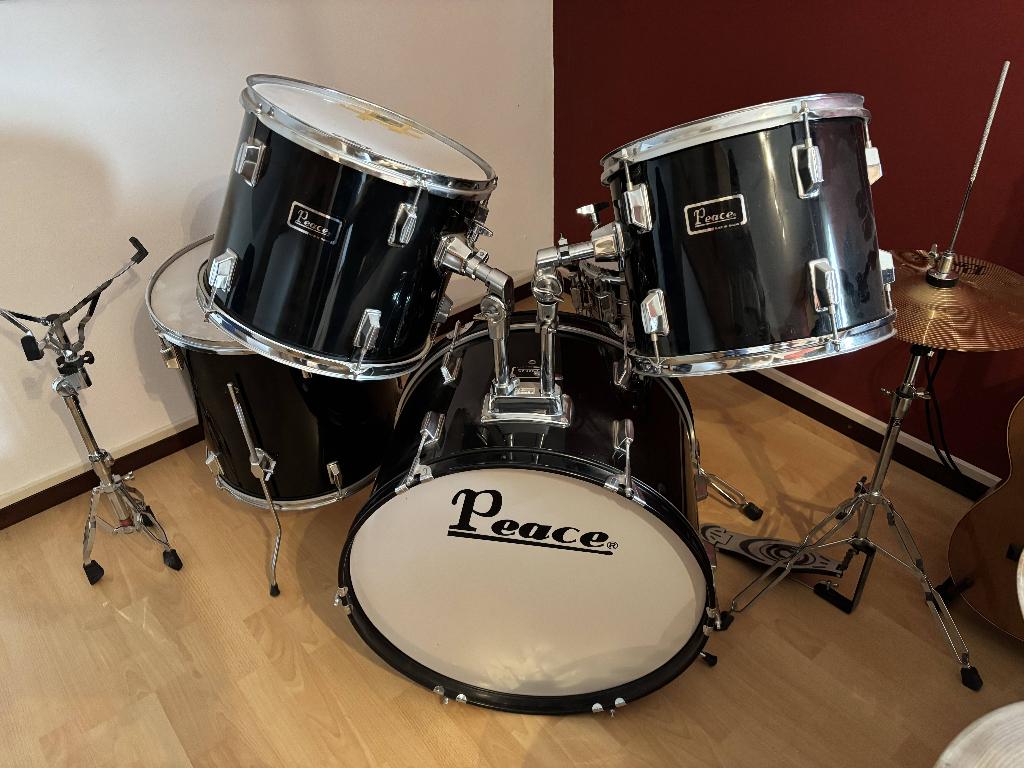 Drumstel Peace met Stagg bekkens, Muziek en Instrumenten, Drumstellen en Slagwerk, Ophalen, Gebruikt, Overige merken