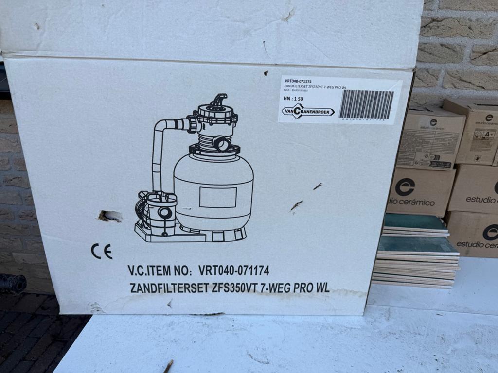 Zandfilterset ZFS350VT 7-weg met filterglas, Tuin en Terras, Zwembad-toebehoren, Ophalen, Nieuw, Zwembadpomp