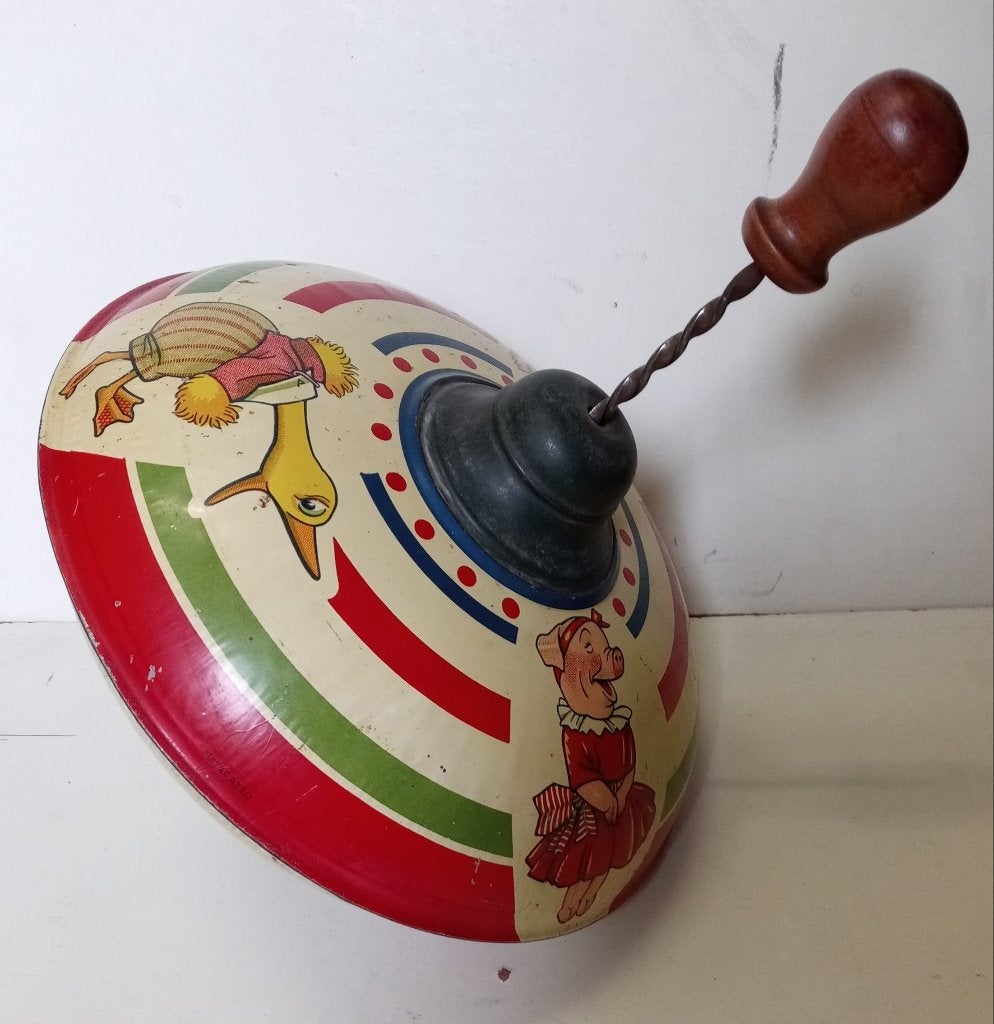 Antiek Blikken Tol kinderspeelgoed varkentje eendje konijn, Antiek en Kunst, Ophalen of Verzenden