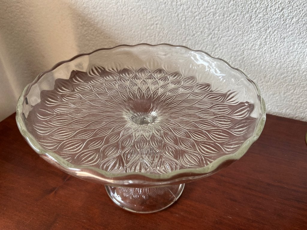 Vintage glass cake stand, Ophalen, Zo goed als nieuw, Etagère, Glas