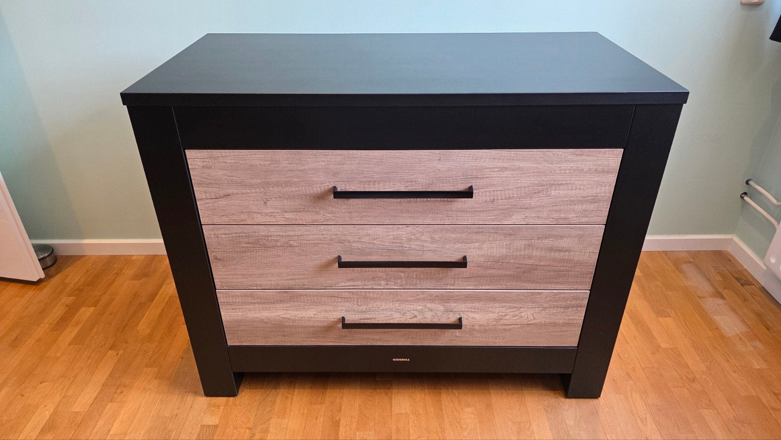 Kidsmill commode: Long Island zwart & oldwood - z.g.a.n., Ophalen, 50 tot 70 cm, 100 cm of meer, Zo goed als nieuw