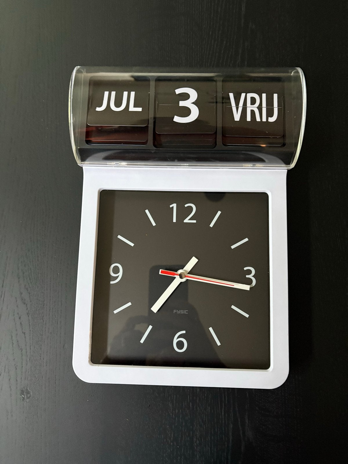 Fysic Wandklok met Kalenderfunctie - Analoog, Ophalen, Wandklok, Wit, Analoog