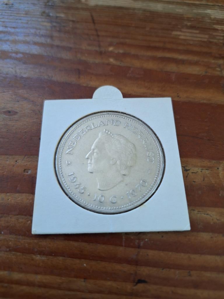 Zilveren 10 Gulden Juliana 'Nederland Herrijst' 1970, Postzegels en Munten, Koningin Juliana, Zilver, Ophalen of Verzenden, Losse munt