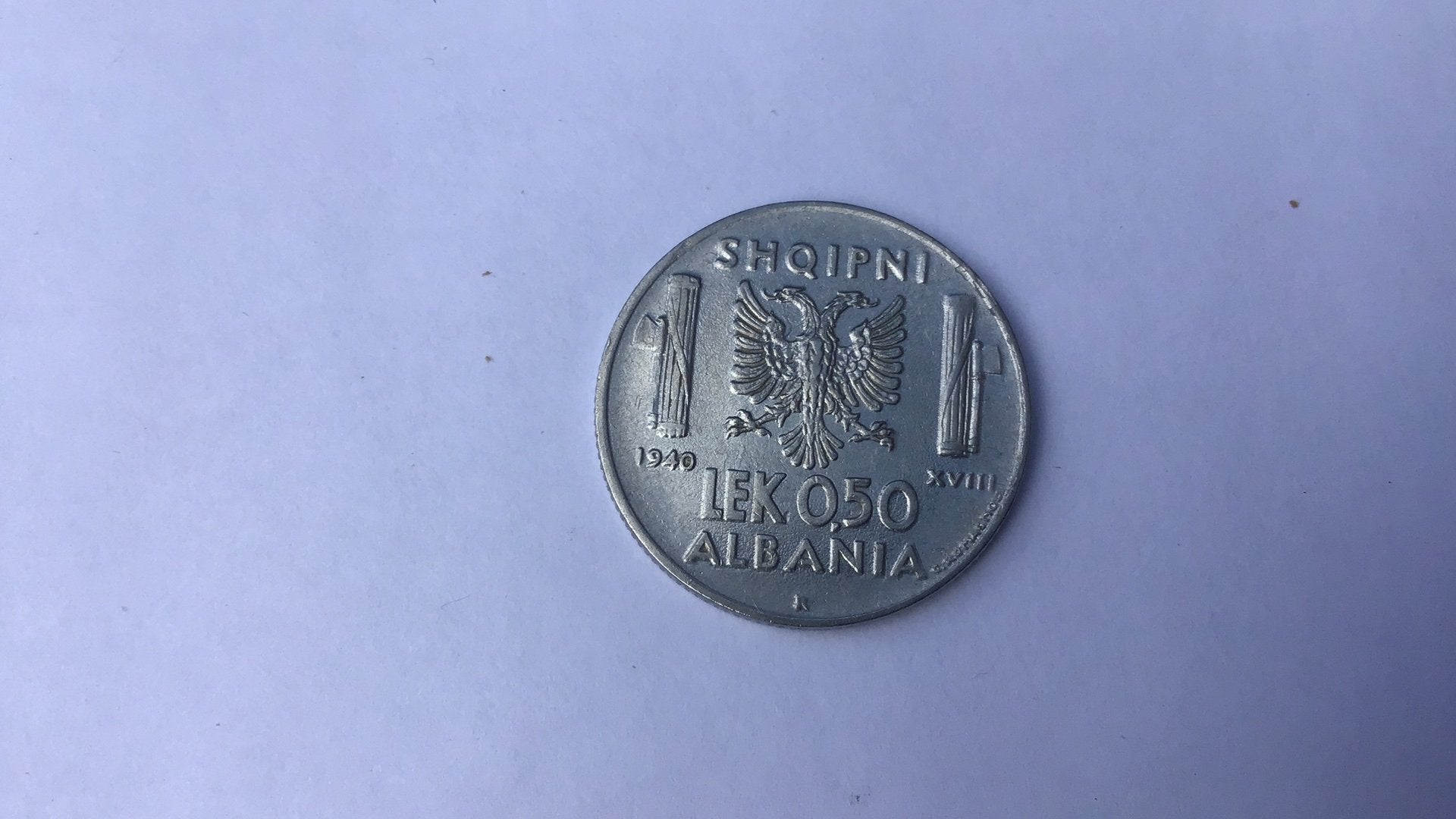 Albanie 0,50 lek 1940 Italiaanse bezetting., Ophalen of Verzenden, Overige landen