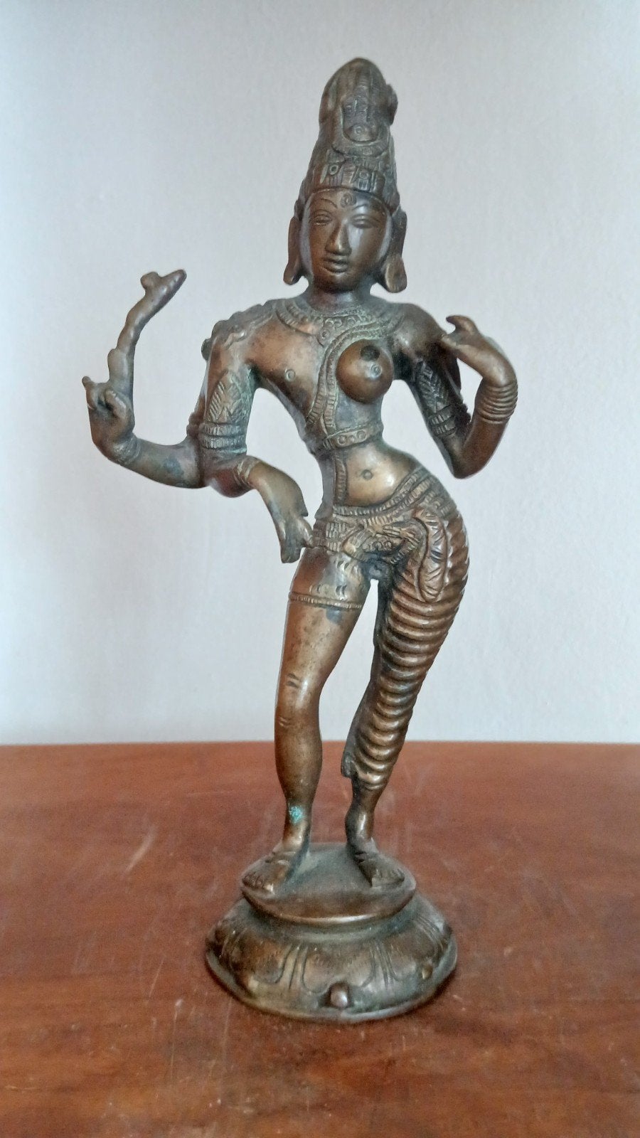 Antieke Ardhanarishvara idool | Shiva-Shakti-  bronzen beeld, Ophalen of Verzenden