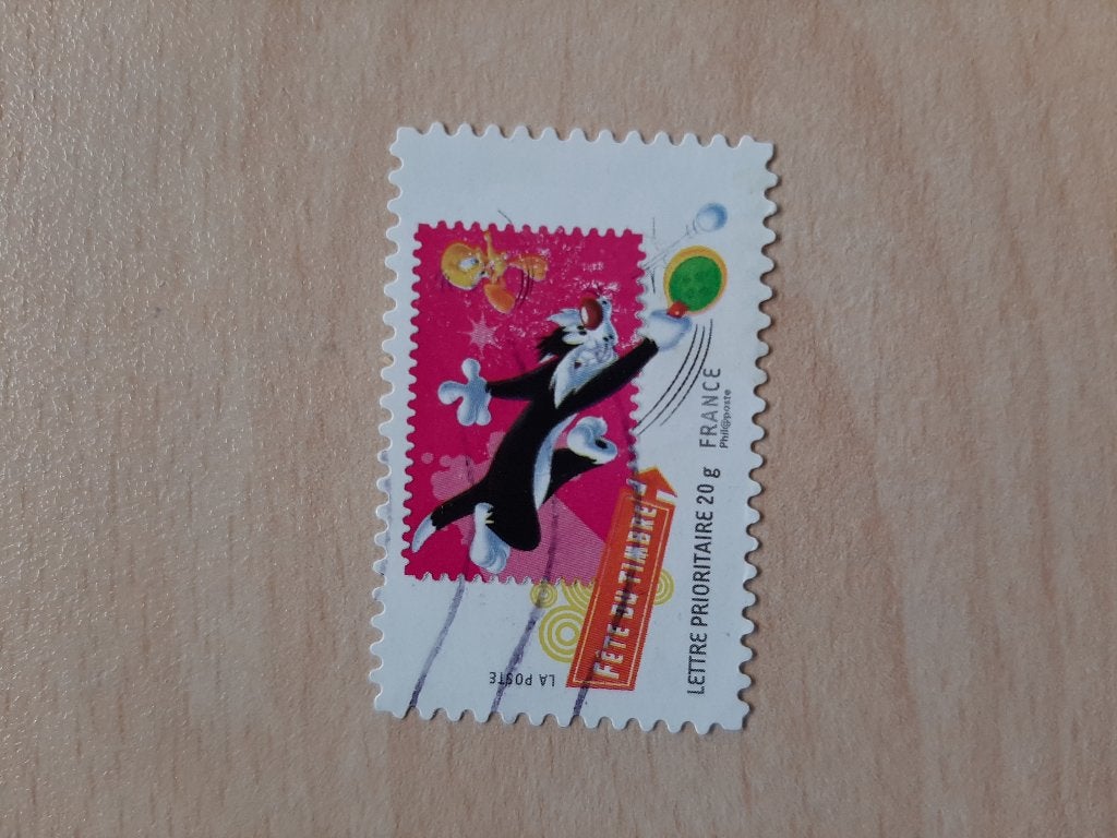 Frankrijk Silvester, Tweety, tennis, Verzenden, Gestempeld