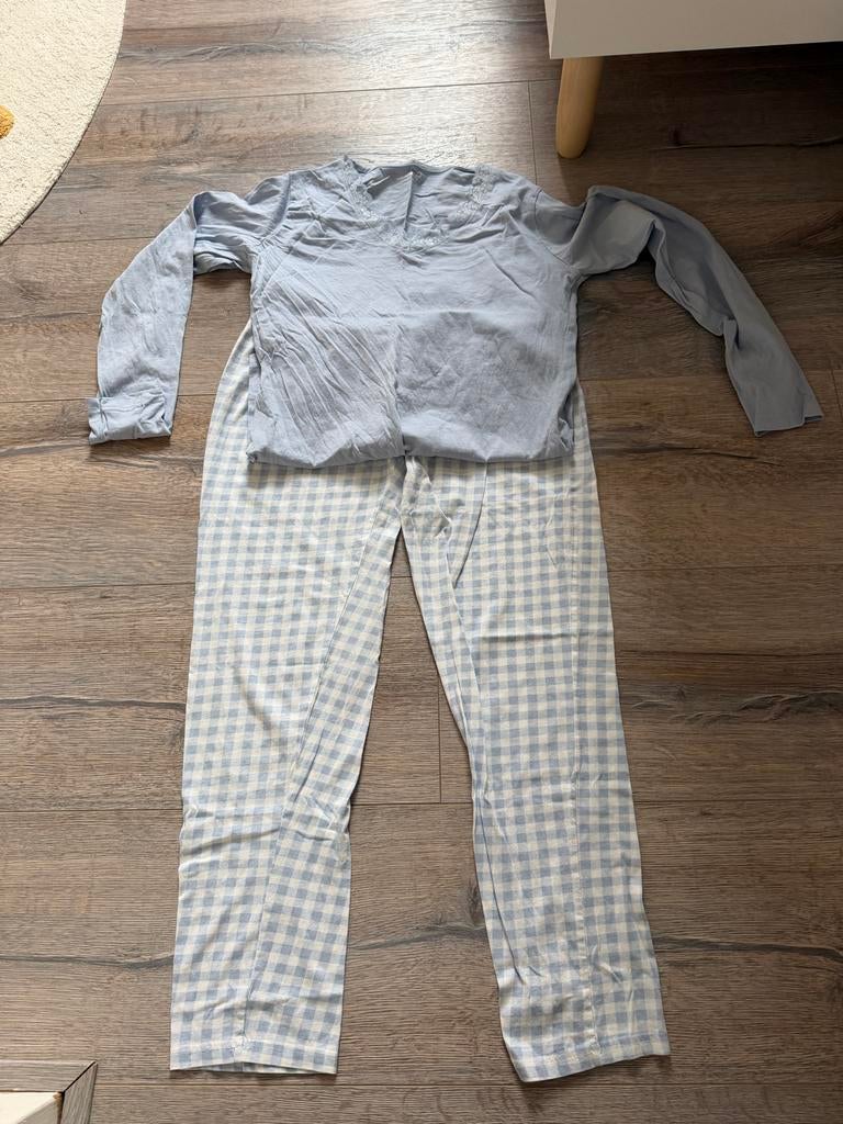 Zeeman Pyjama met kant en ruitjesbroek, Ophalen of Verzenden, Zo goed als nieuw, Maat 36 (S)