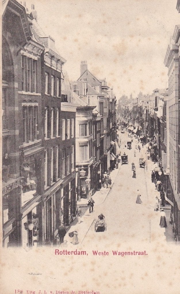 729C Rotterdam Westewagenstraat, links St. Laurensstraat, Ophalen of Verzenden, Voor 1920, Ongelopen, Zuid-Holland