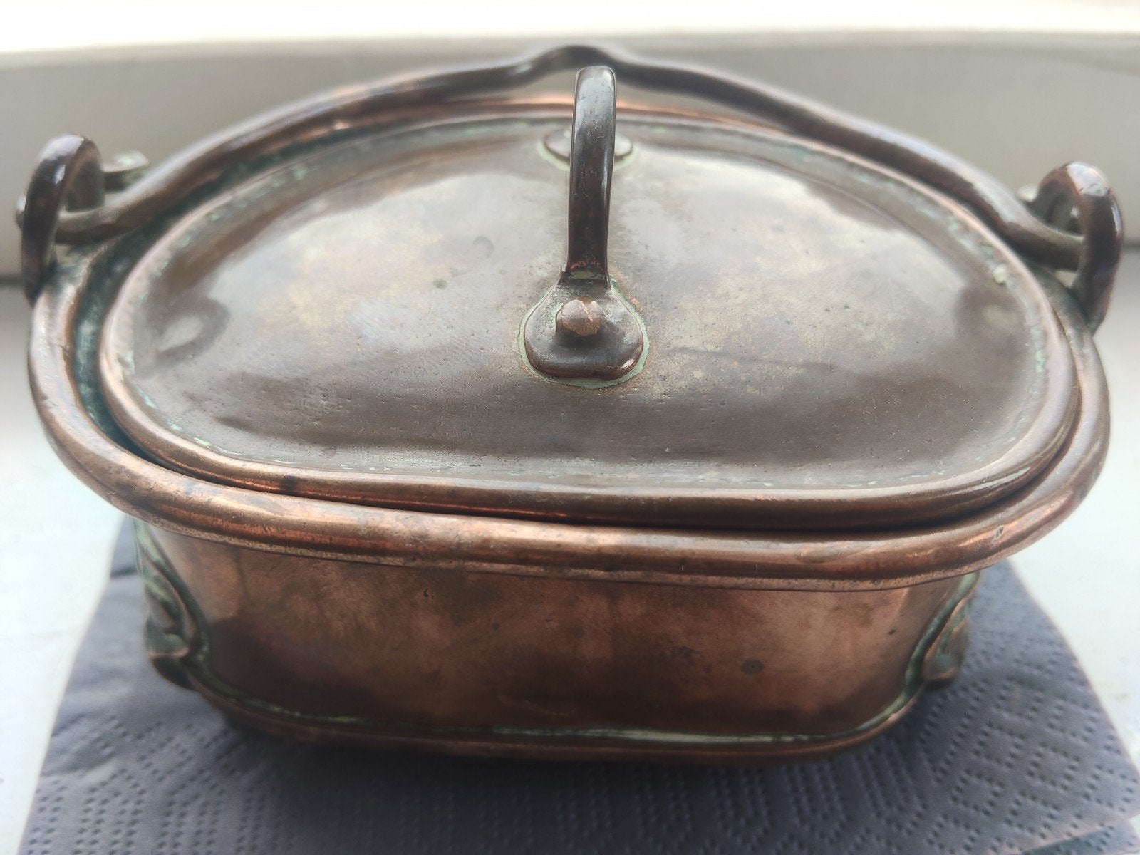 Te koop: Antieke roodkoperen daubière (19e eeuw, Ophalen of Verzenden