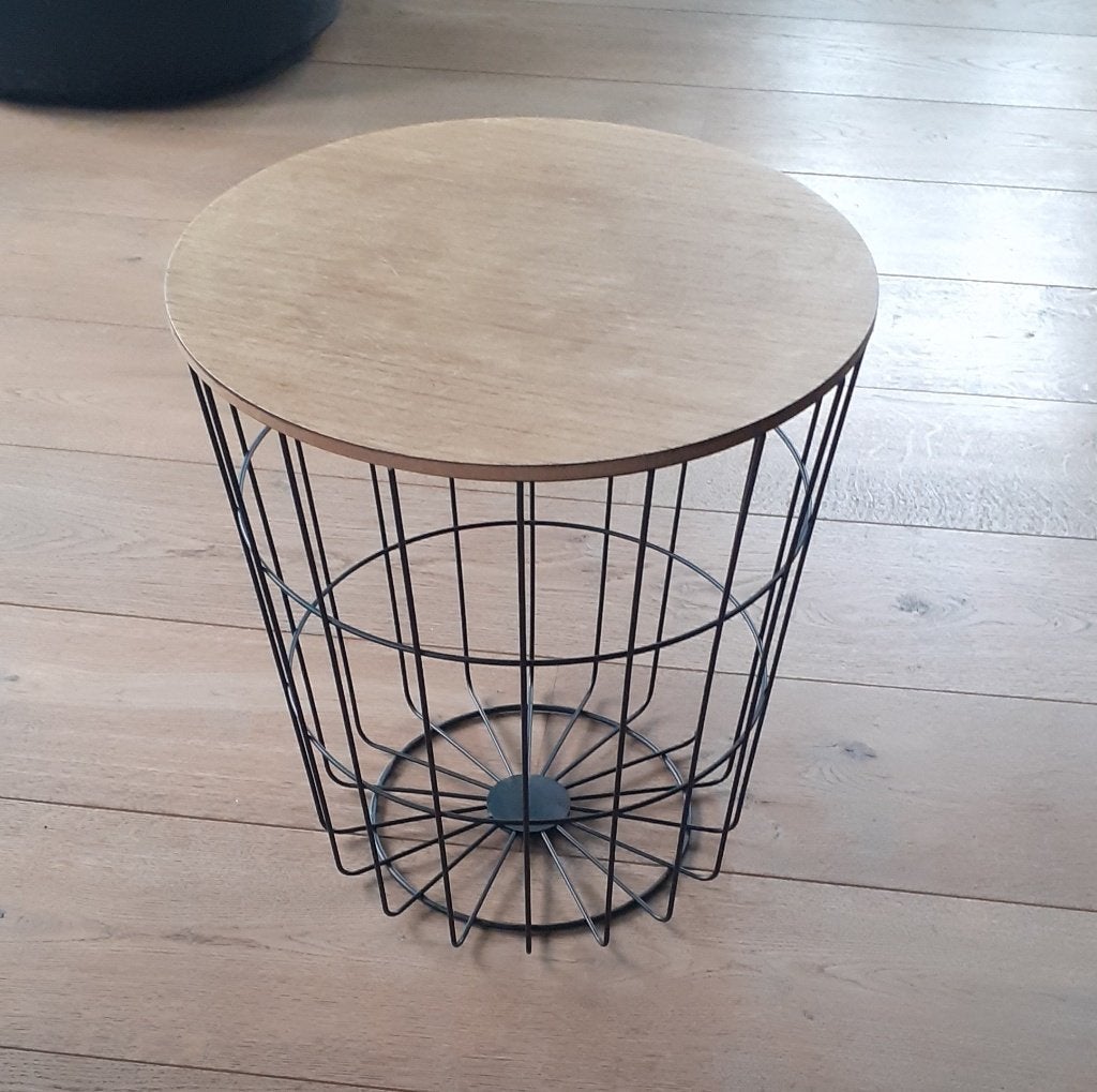 Draad Mand met Deksel, Met deksel, Mand, Rond, Ophalen of Verzenden