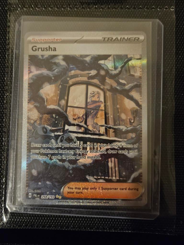 Pokemon Grusha 268/193 Paldea Evolved, Ophalen of Verzenden, Zo goed als nieuw, Losse kaart, Foil