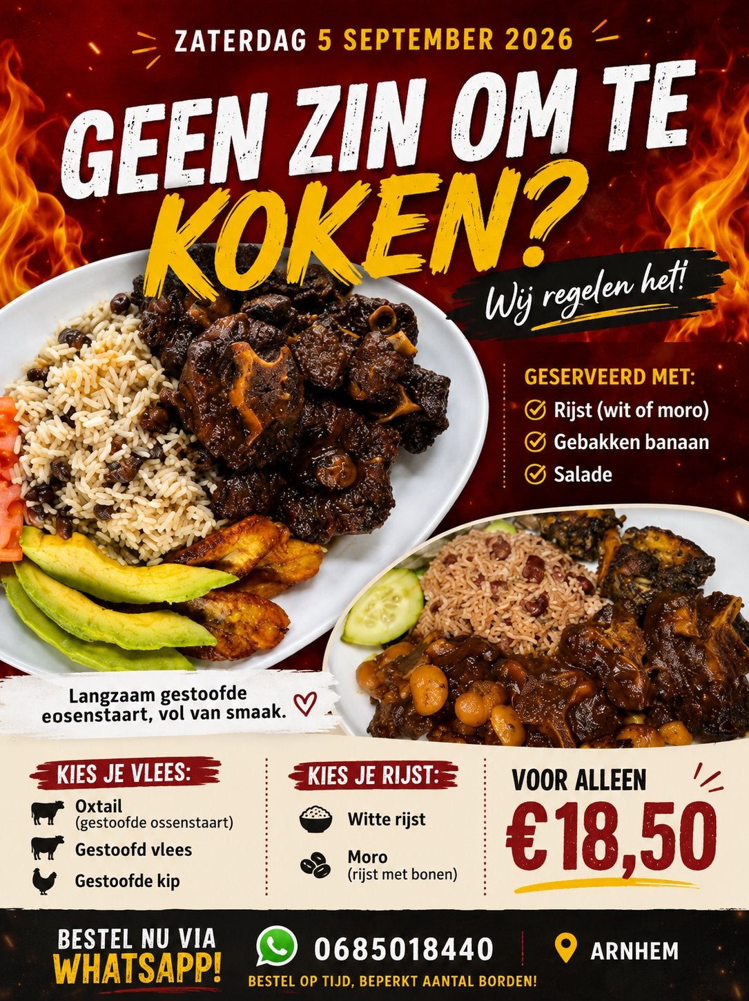 CURAÇAOSE FOOD SALE IN ARNHEM, Ophalen, Vlees