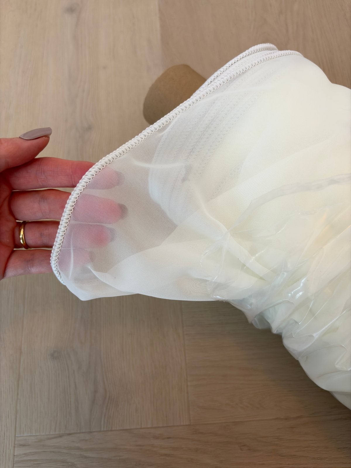 Voile wit/ off-white - 50,20 meter stof op rol, Ophalen, Overige materialen, 120 cm of meer, Wit