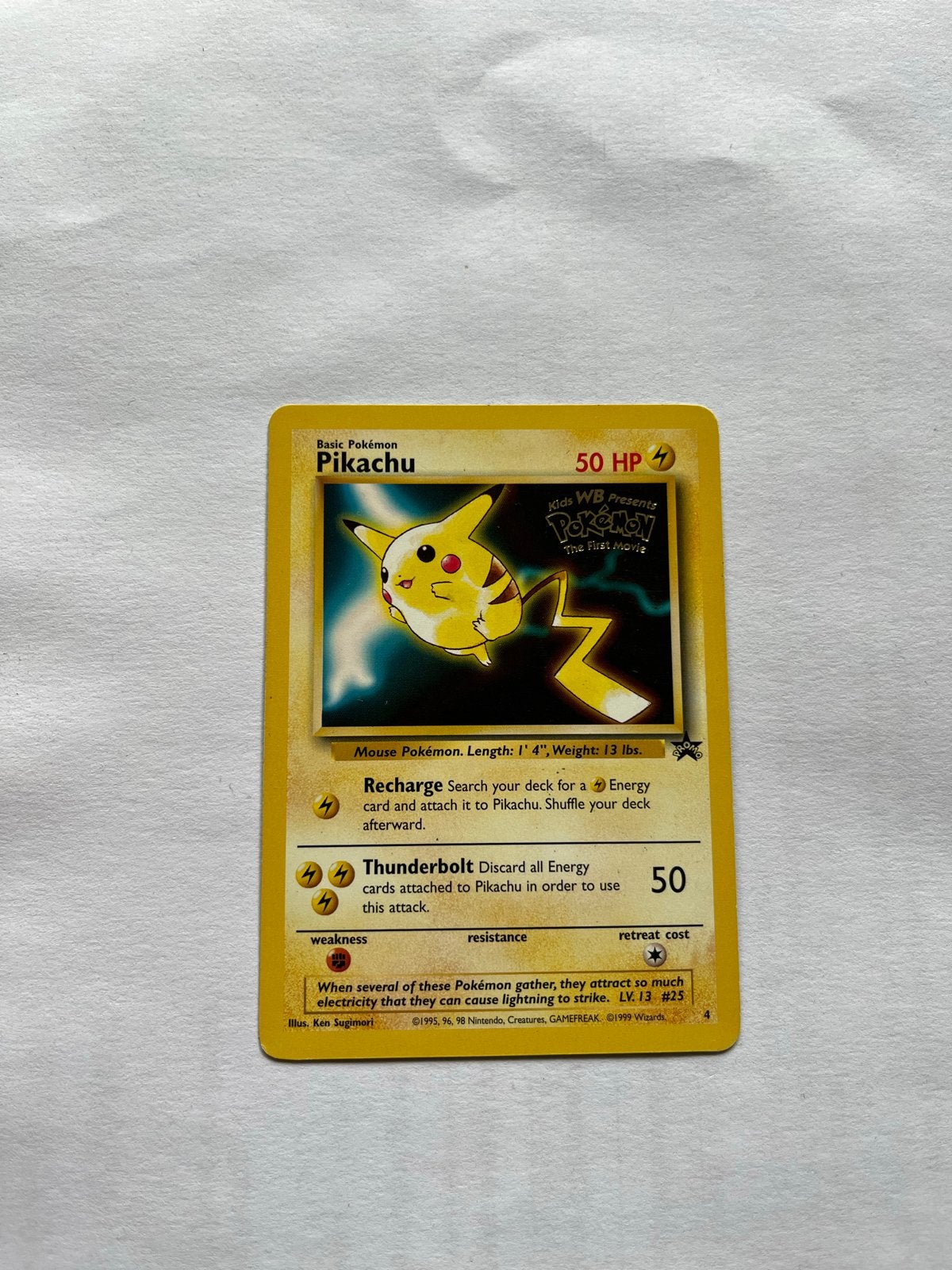 Pokémon Pikachu The First Movie Promo Kaart, Ophalen of Verzenden, Zo goed als nieuw, Losse kaart