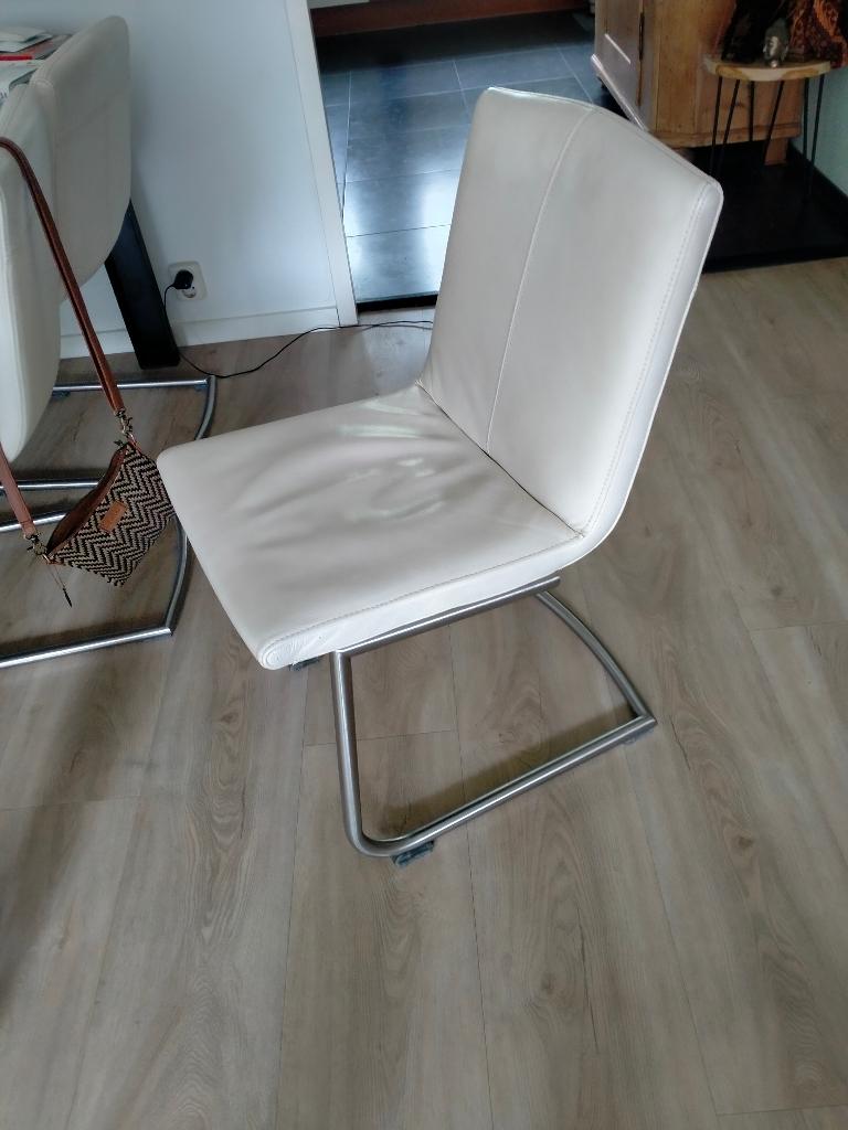 6 eetkamerstoelen, Huis en Inrichting, Stoelen, Gebruikt, Wit, Ophalen of Verzenden, Vijf, Zes of meer stoelen