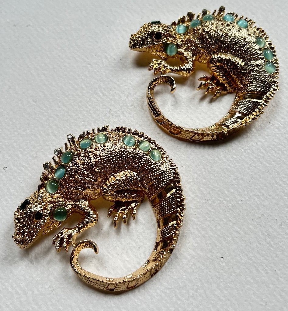 2 x Kameleon Broche, 6,5 x 6 cm, prijs per stuk, Overige materialen, Nieuw, Ophalen of Verzenden, X