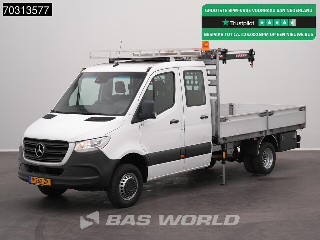 Mercedes Sprinter 514 CDI Automaat Kraanwagen 995kg HIAB T-C, Auto's, Bestelauto's, Gebruikt, Euro 6, 2000 kg, Wit