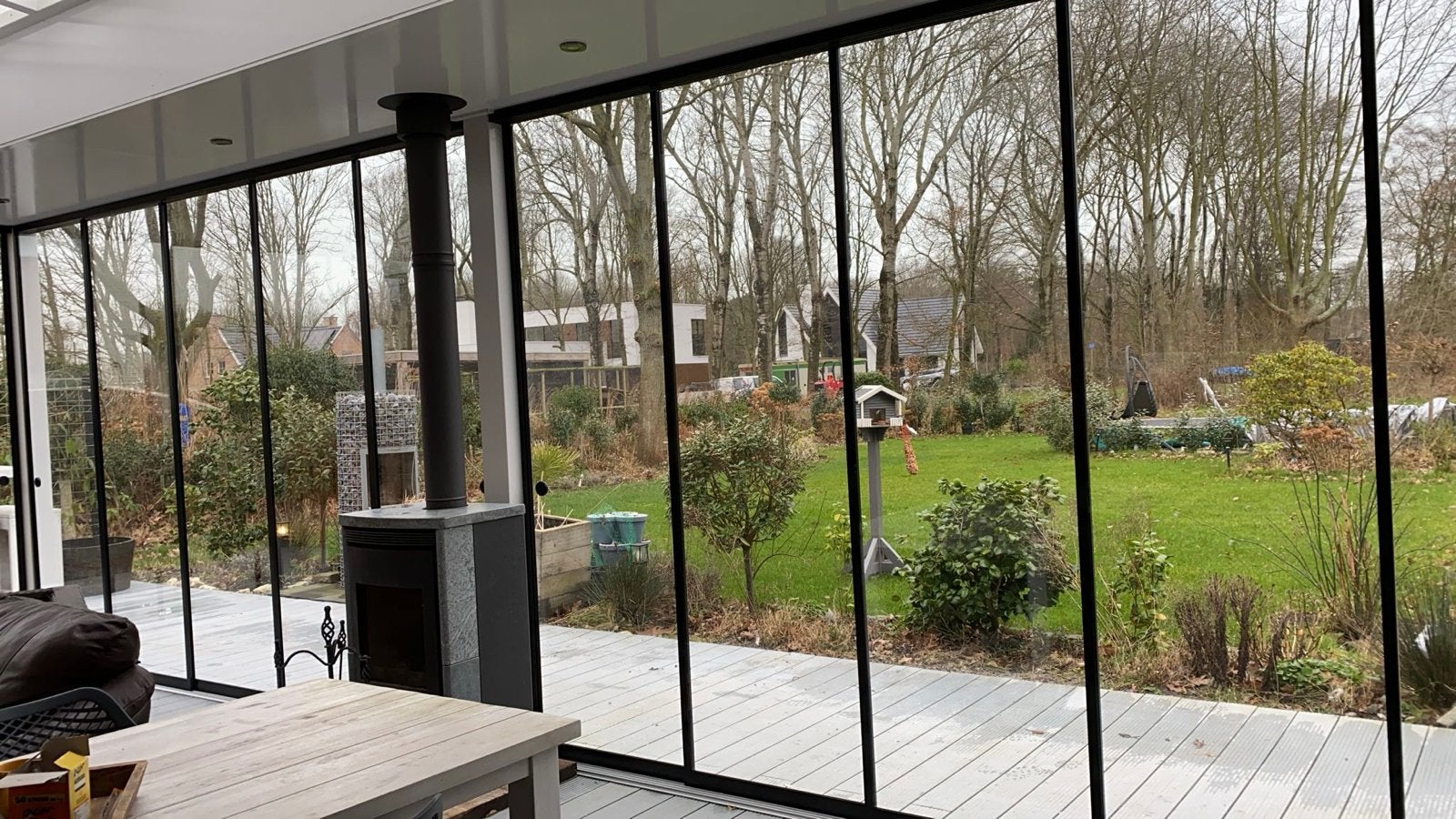 Maatwerk glazen (serre) schuifwanden veranda 260x1000 cm, Ophalen, Gebruikt, Serre