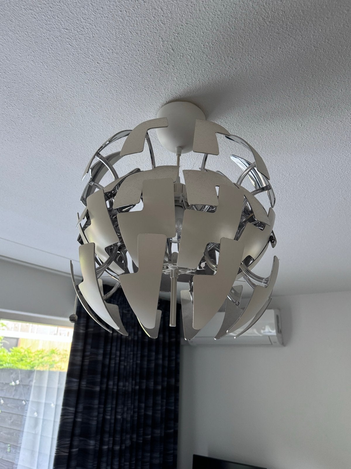 IKEA PS 2014 Hanglamp, wit/zilverkleur, 35 cm, Ophalen, Gebruikt, Overige materialen, E27 (groot)