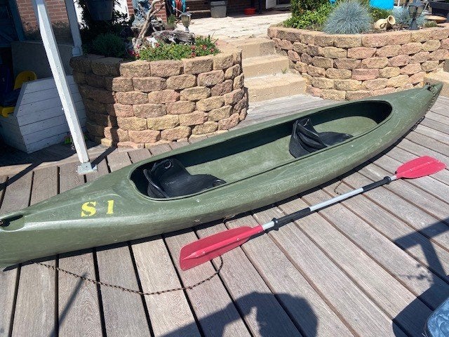 Canadese Kano, 2 persoons inclusief peddels, Watersport en Boten, Ophalen, Gebruikt, Met peddels, Twee personen