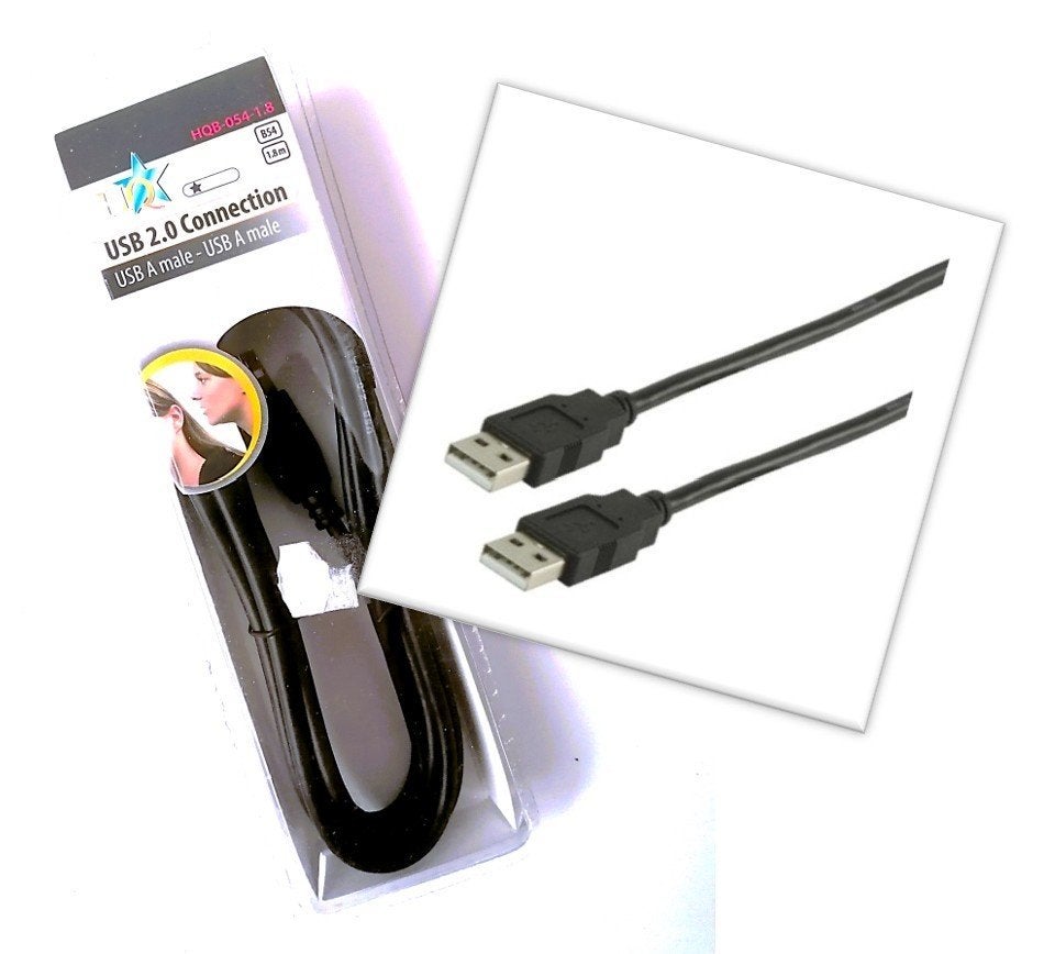 HQ USB 2.0 Kabel (USB-A Man naar USB-A Man) – 1,8 Meter, Ophalen of Verzenden, Nieuw, Minder dan 2 meter, Overige kabels
