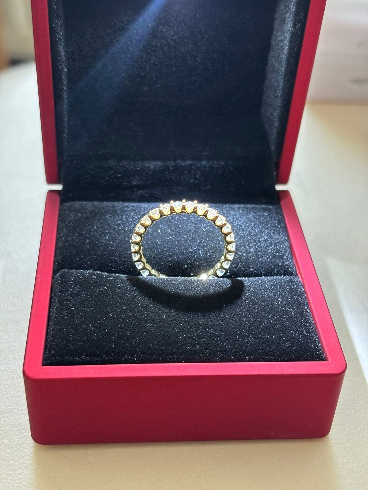 18K Gouden Alliance Ring met 1.20 ct Natuurlijke Diamanten, Ophalen of Verzenden, Zo goed als nieuw, 17 tot 18, Met edelsteen