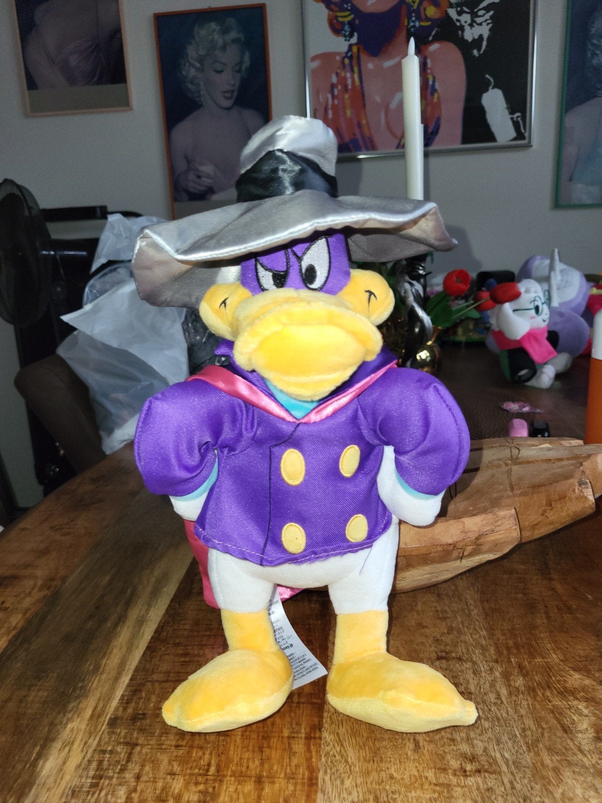 100 jaar Disney zeer bijzondere Darkwing Duck plush, Ophalen of Verzenden, Overige figuren, Zo goed als nieuw, Knuffel