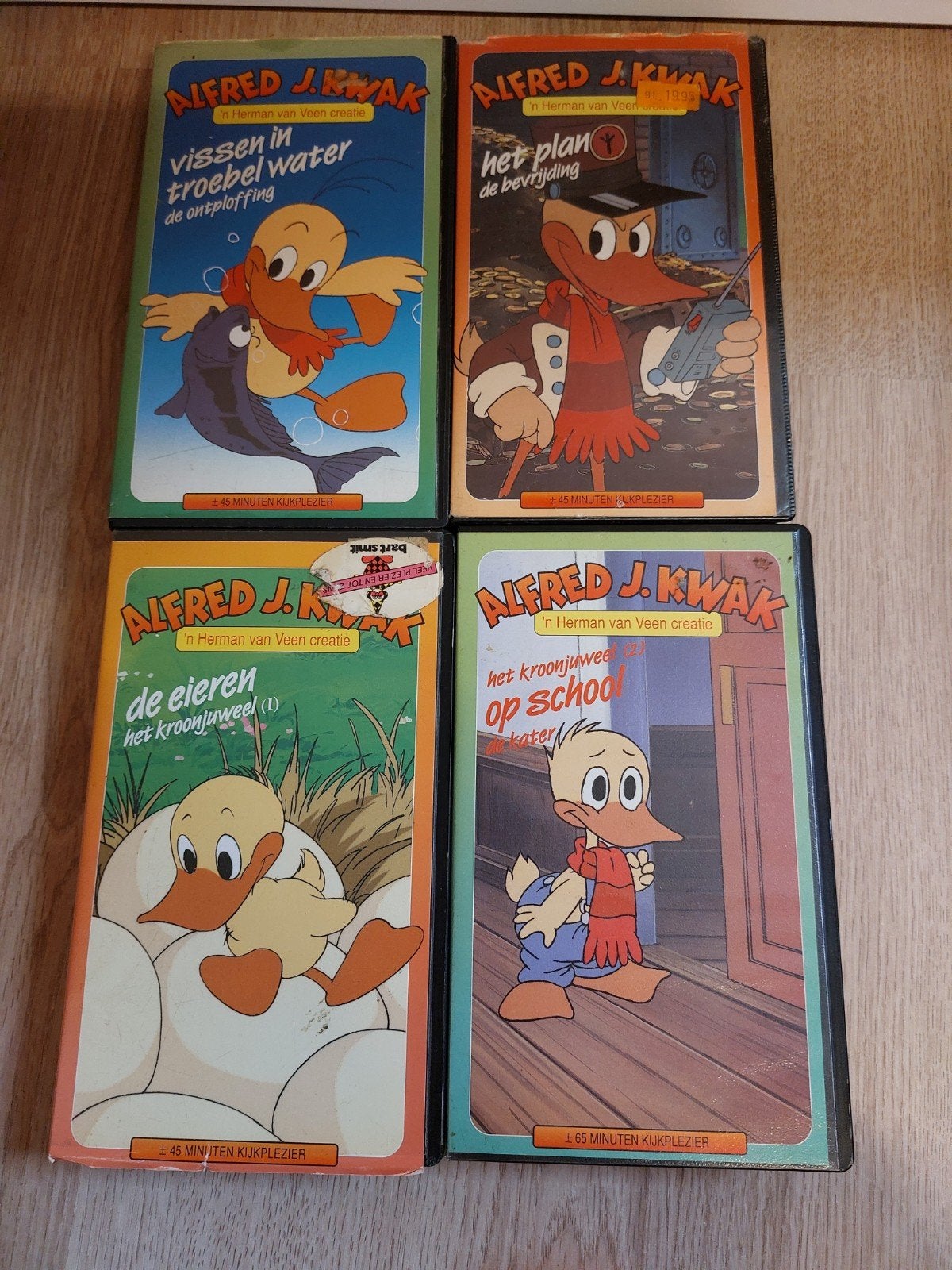 4x Alfred J Kwak VHS videoband, Alle leeftijden, Ophalen of Verzenden, Zo goed als nieuw